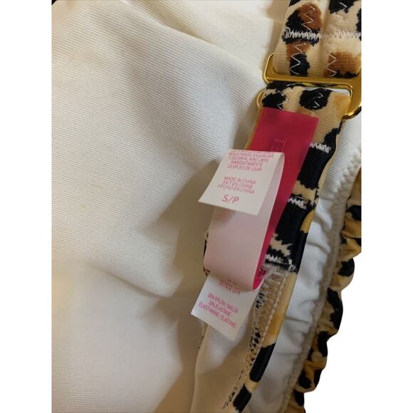 Victoria's Victoria Secret Bikini Top Cheetah Fringe Halter Tie Size Small S EUC - Picture 6 of 6